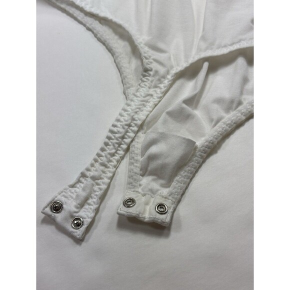 Wolford Tokio String Bodysuit White Small Scoop Neck Modal Elastane Modal - Picture 9 of 10